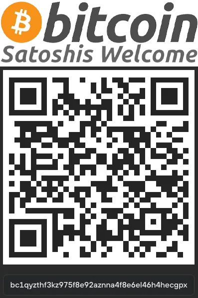 Bitcoin logo and QR code